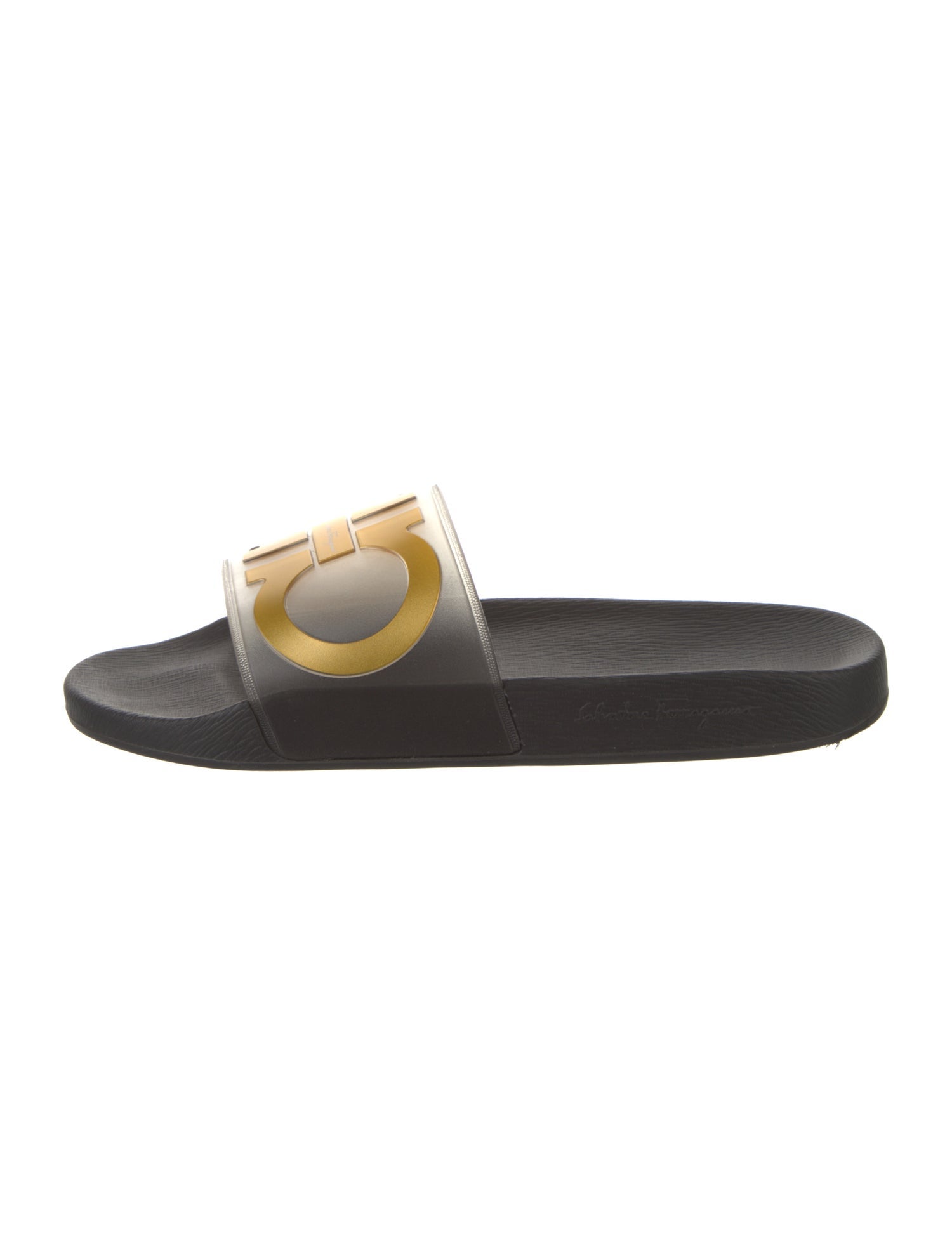 Salvatore Ferragamo Gancini Logo Rubber Slides