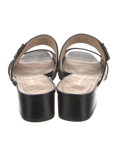 Salvatore Ferragamo Gancini Logo Leather Slides