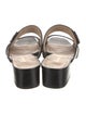Salvatore Ferragamo Gancini Logo Leather Slides