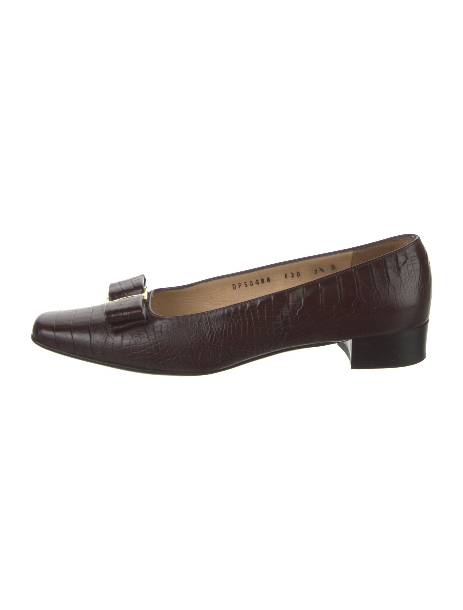 Salvatore Ferragamo Vara Bow Accent Leather Flats