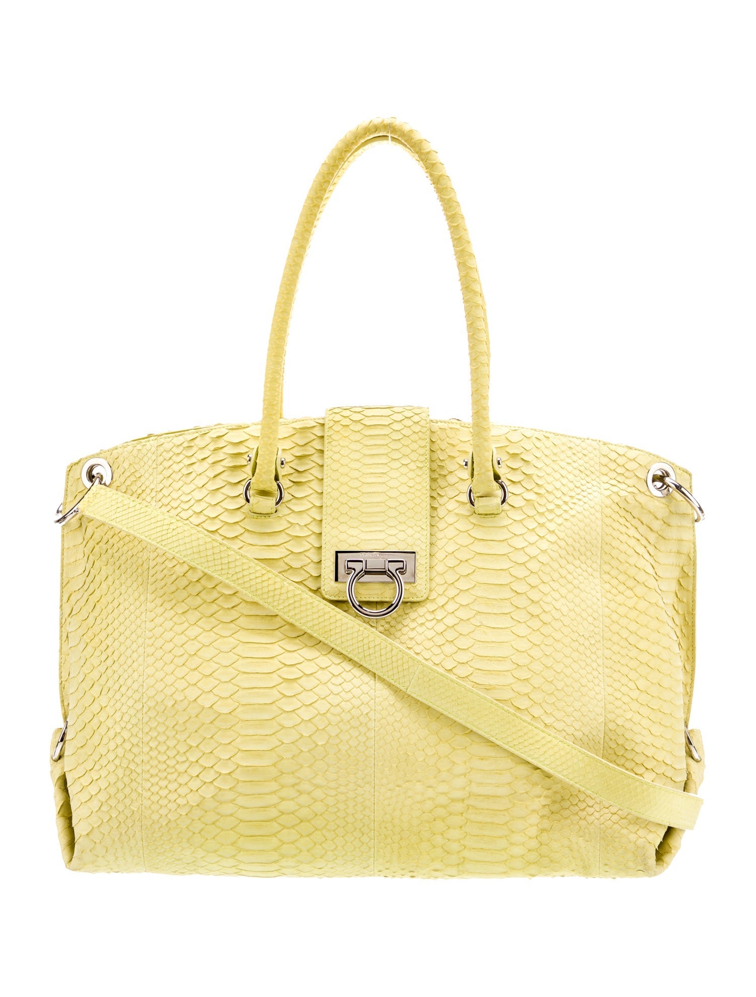 Salvatore Ferragamo Python Top Handle Bag