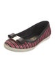 Salvatore Ferragamo Vara Bow Accent Striped Ballet Flats