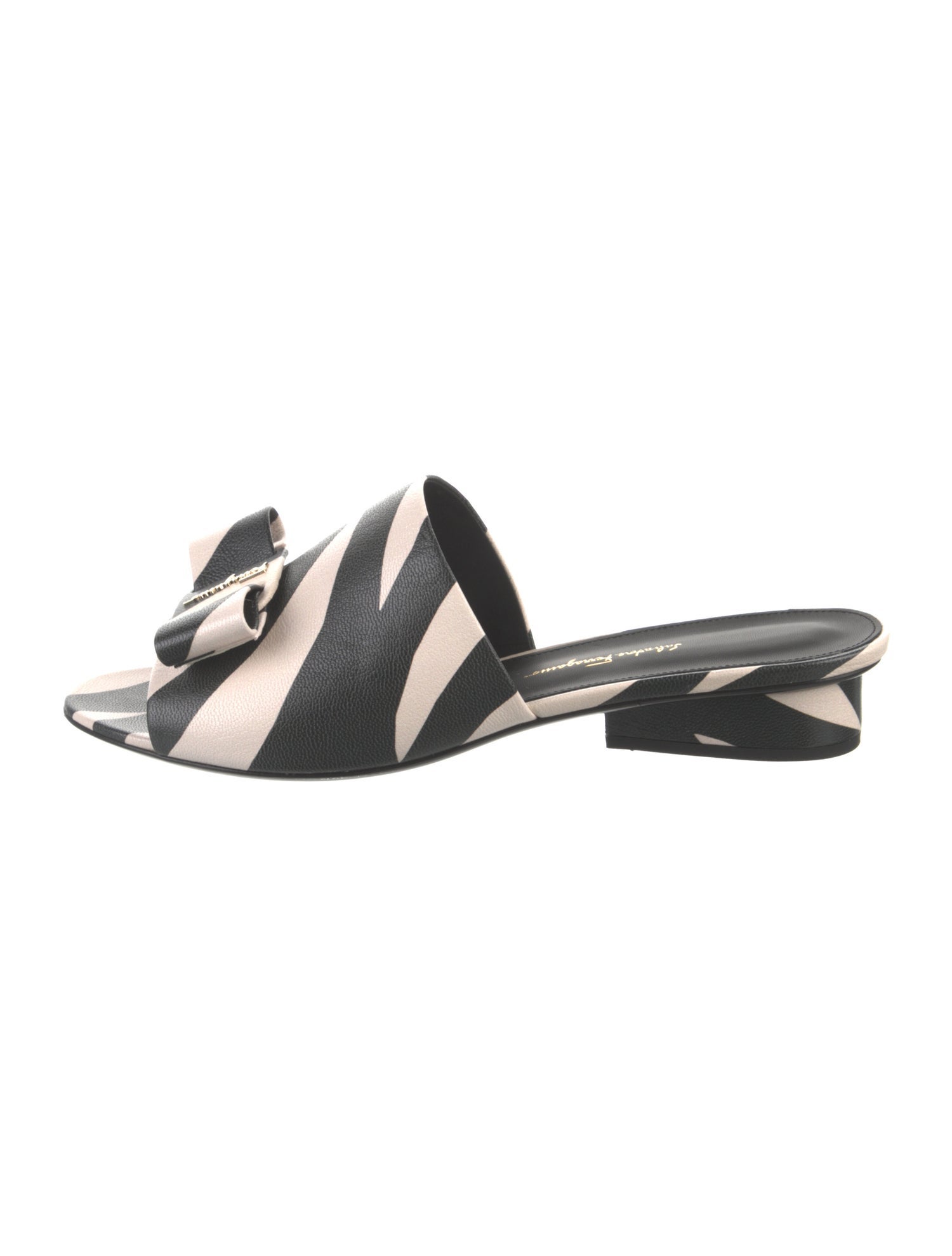 Salvatore Ferragamo Leather Printed Slides