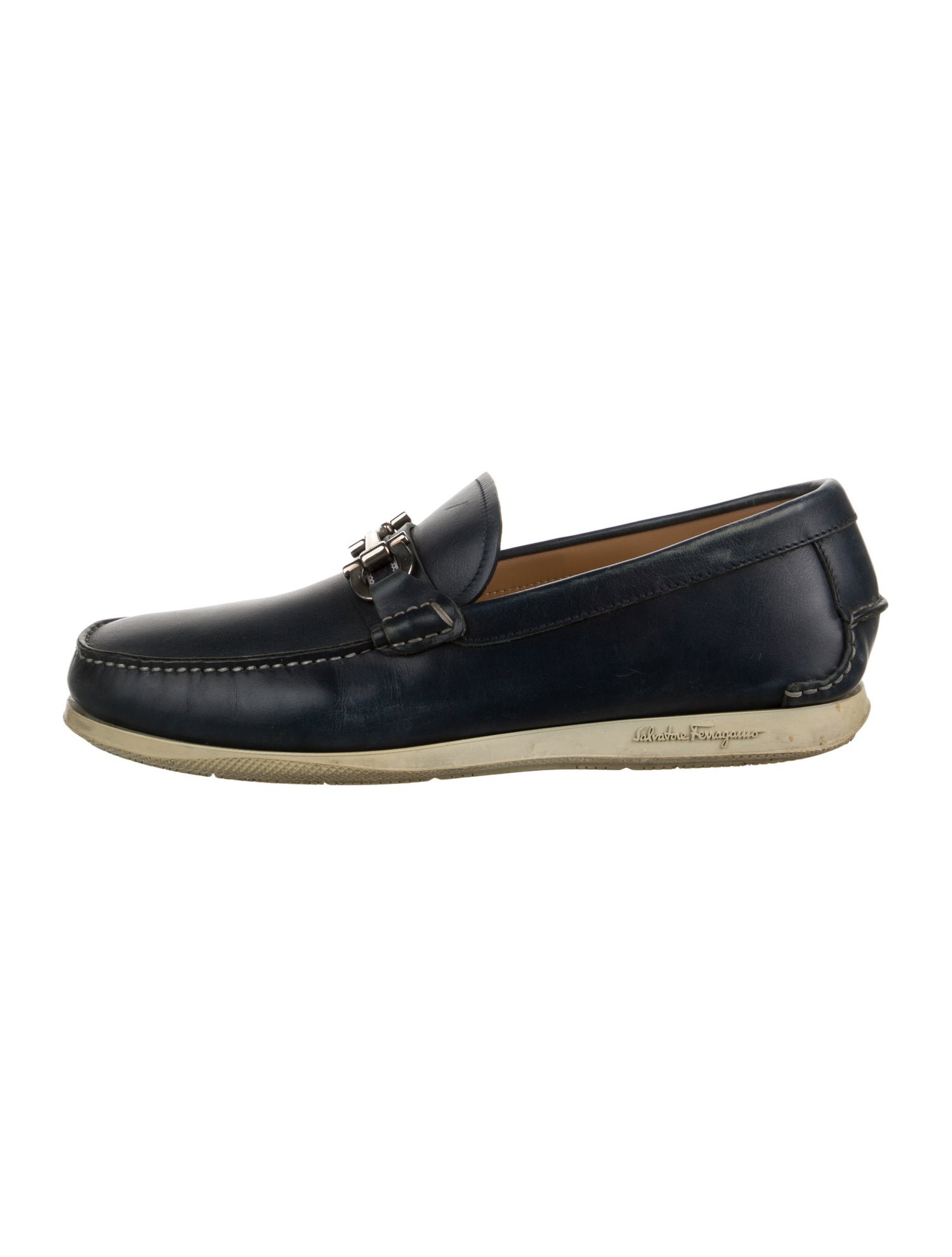 Salvatore Ferragamo Gancini Logo Leather Loafers