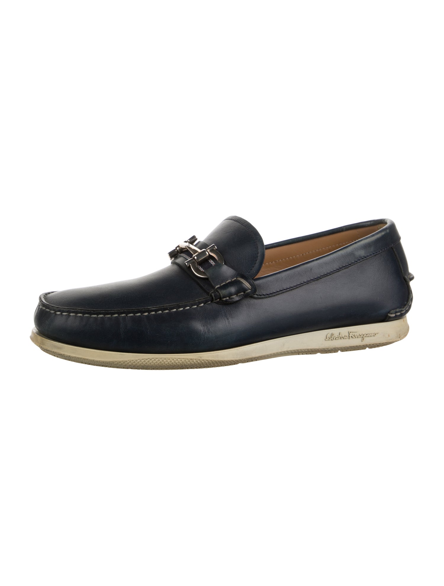 Salvatore Ferragamo Gancini Logo Leather Loafers