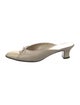 Salvatore Ferragamo Leather Bow Accents Mules