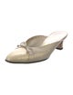 Salvatore Ferragamo Leather Bow Accents Mules