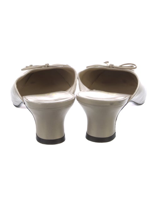 Salvatore Ferragamo Leather Bow Accents Mules