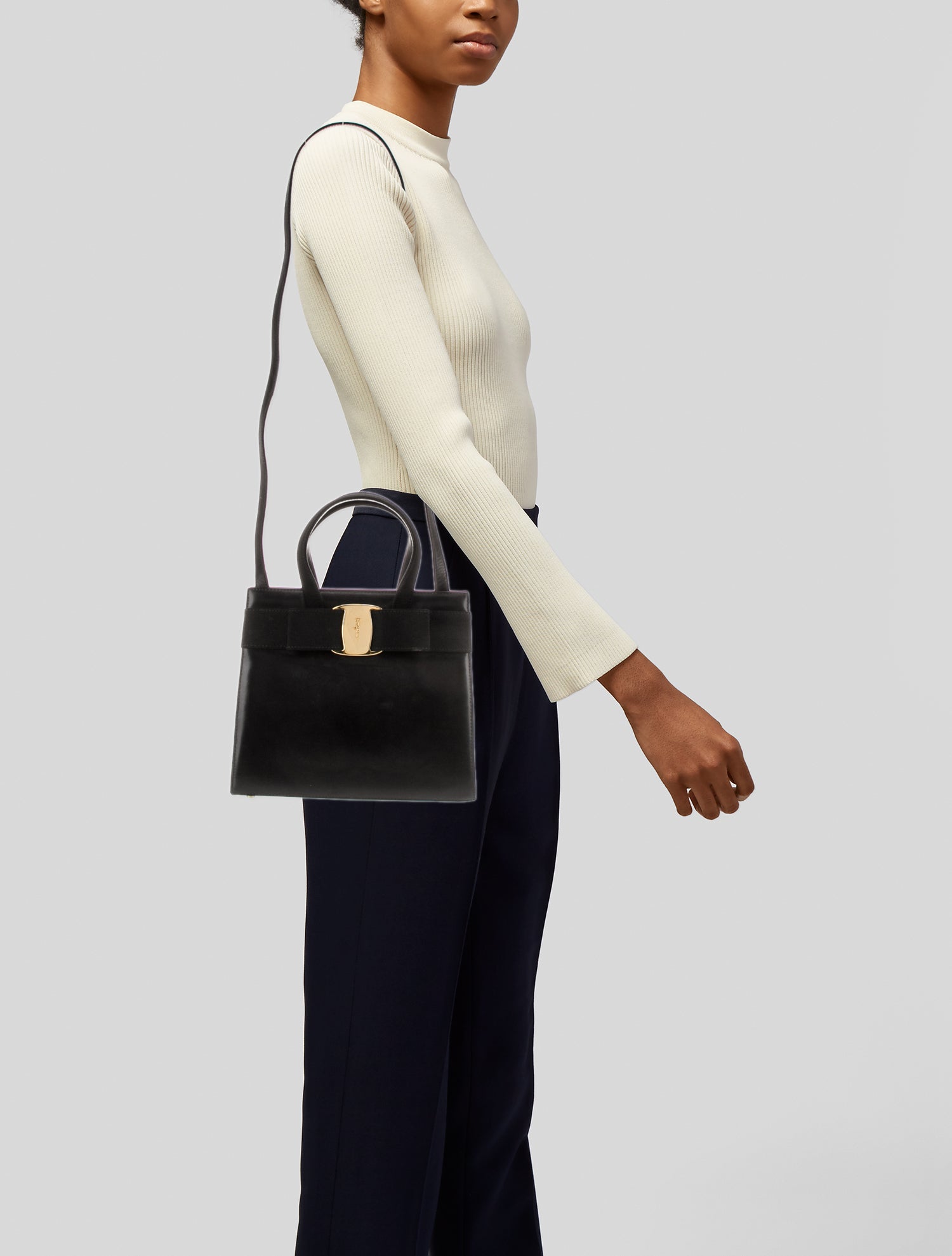Salvatore Ferragamo Leather Top Handle Bag