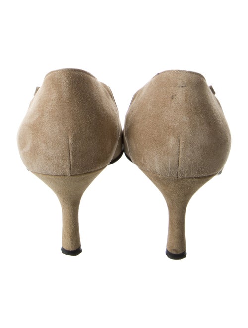 Salvatore Ferragamo Leather Braided Accents T-Strap Pumps