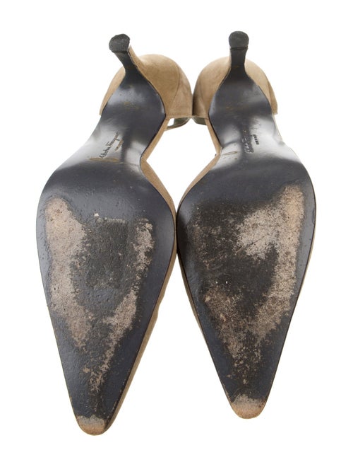 Salvatore Ferragamo Leather Braided Accents T-Strap Pumps