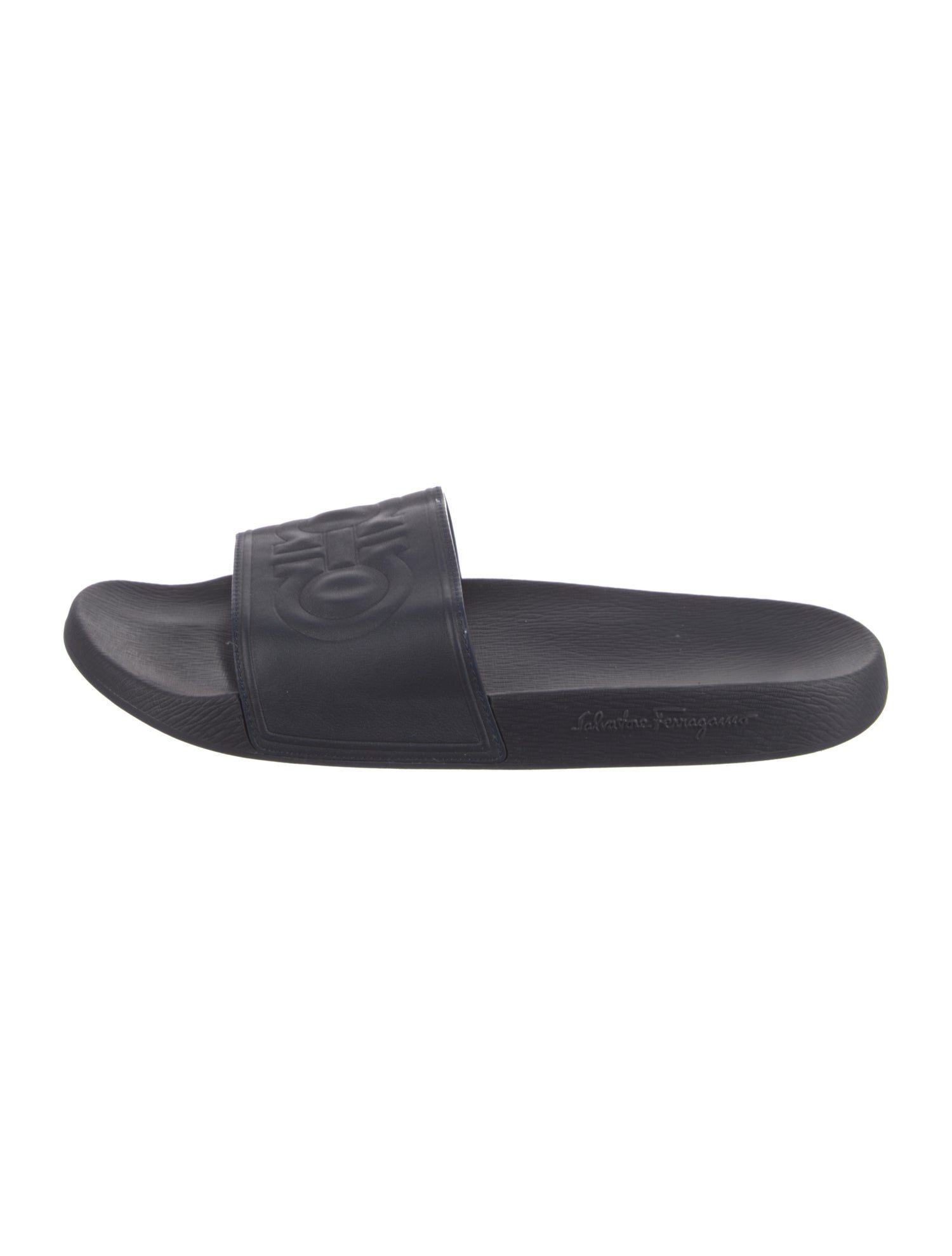Salvatore Ferragamo Gancini Logo Rubber Slides