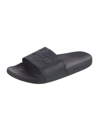 Salvatore Ferragamo Gancini Logo Rubber Slides
