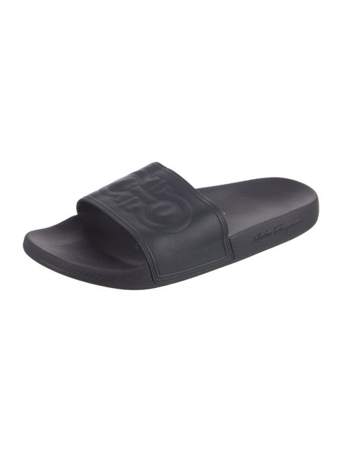 Salvatore Ferragamo Gancini Logo Rubber Slides