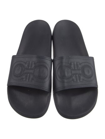 Salvatore Ferragamo Gancini Logo Rubber Slides