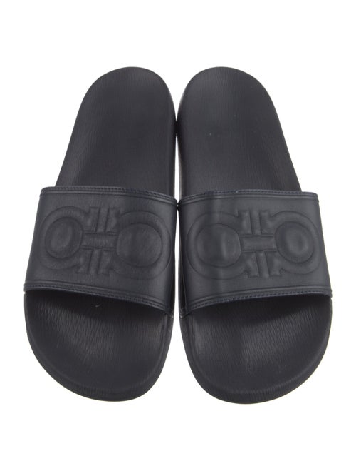 Salvatore Ferragamo Gancini Logo Rubber Slides
