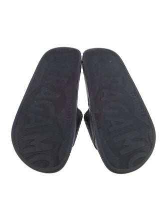 Salvatore Ferragamo Gancini Logo Rubber Slides