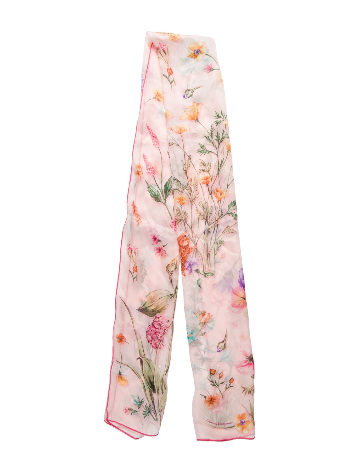 Salvatore Ferragamo Silk Floral Print Scarf