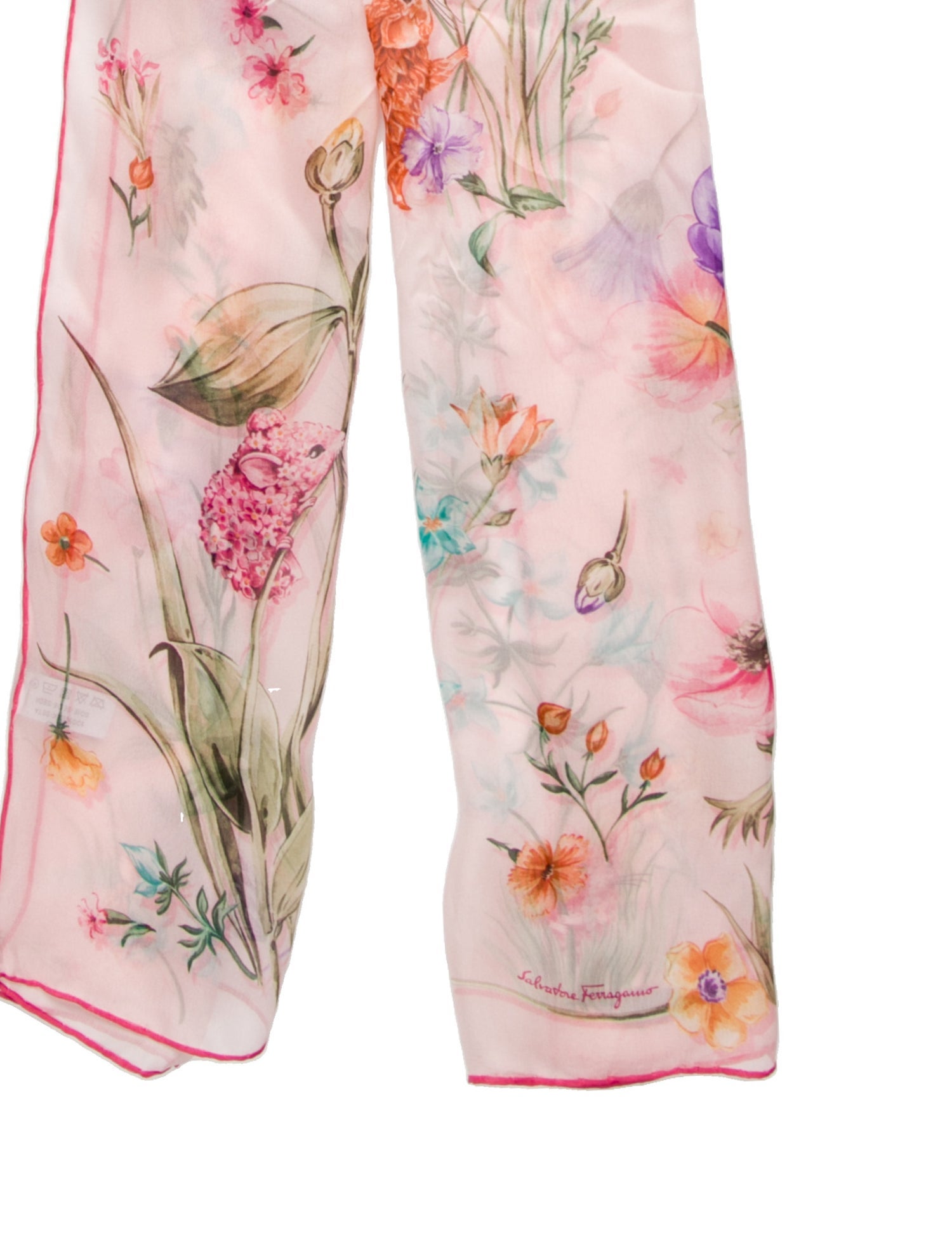 Salvatore Ferragamo Silk Floral Print Scarf