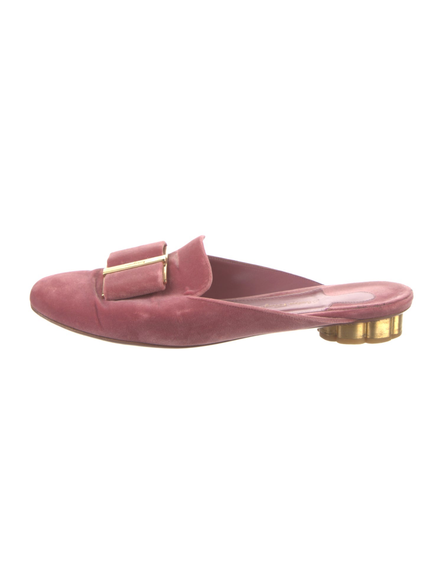 Salvatore Ferragamo Vara Bow Accent Velvet Mules