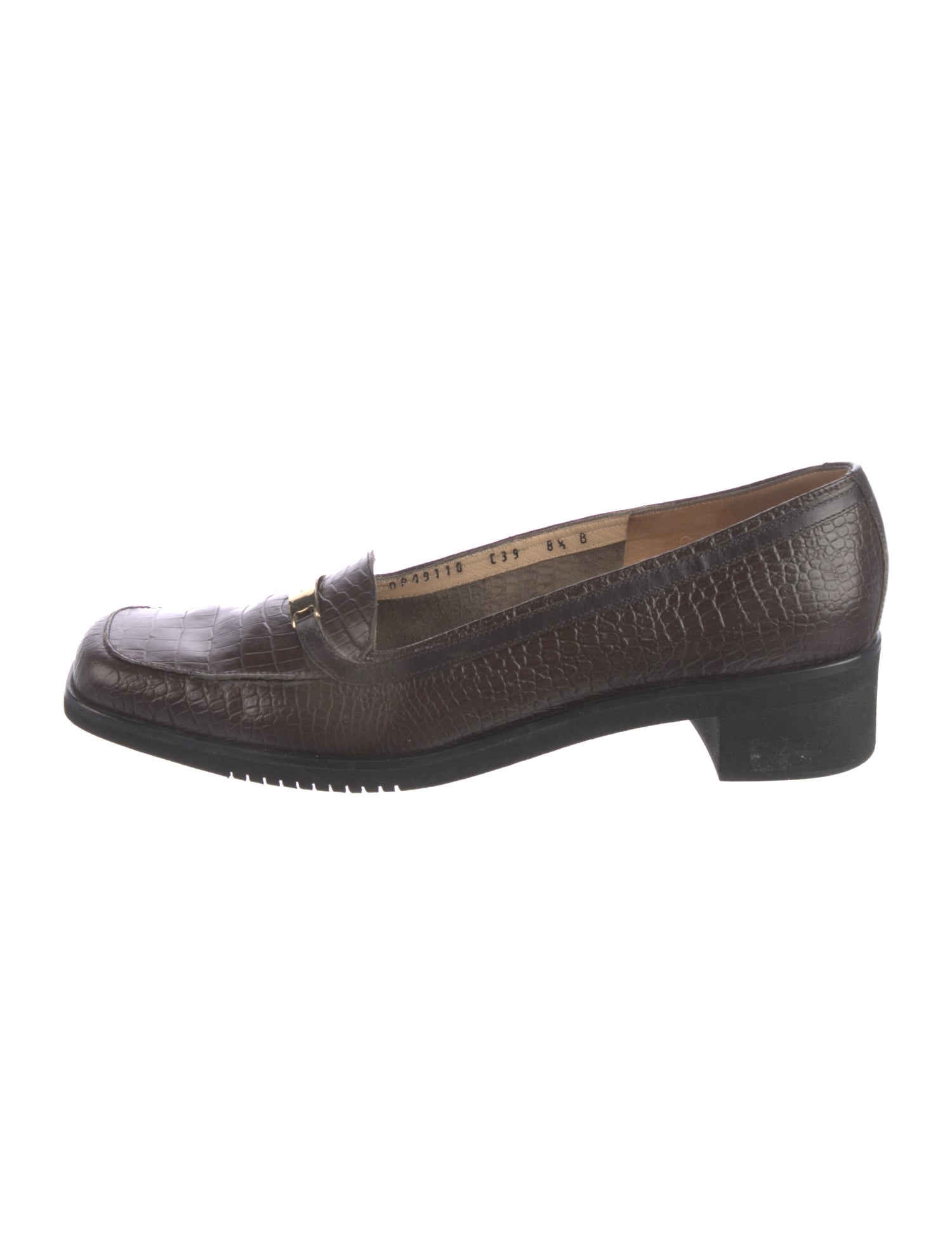 Salvatore Ferragamo Embossed Leather Studded Accents Pumps