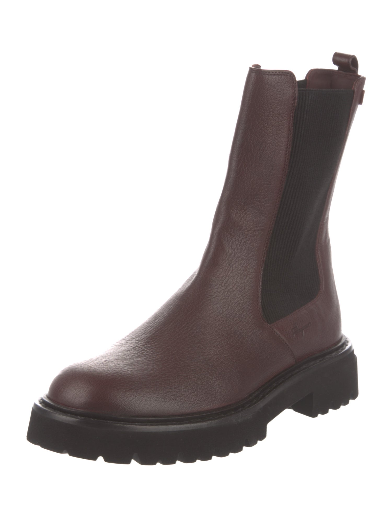 Salvatore Ferragamo Leather Cutout Accent Chelsea Boots