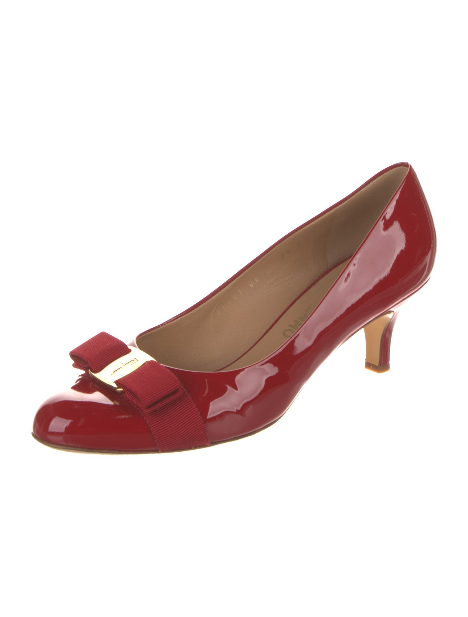 Salvatore Ferragamo Vara Bow Accent Patent Leather Pumps