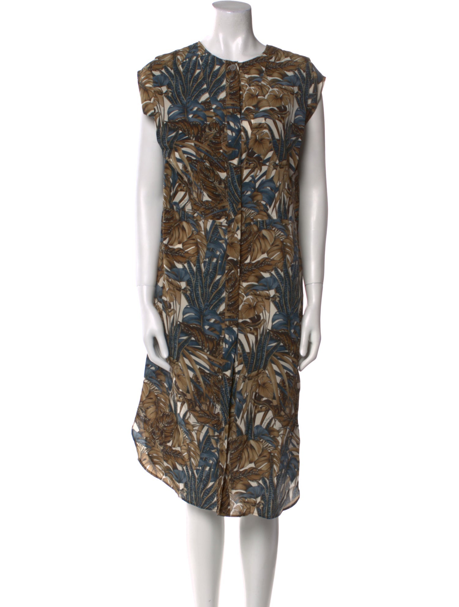 Salvatore Ferragamo Printed Midi Length Dress