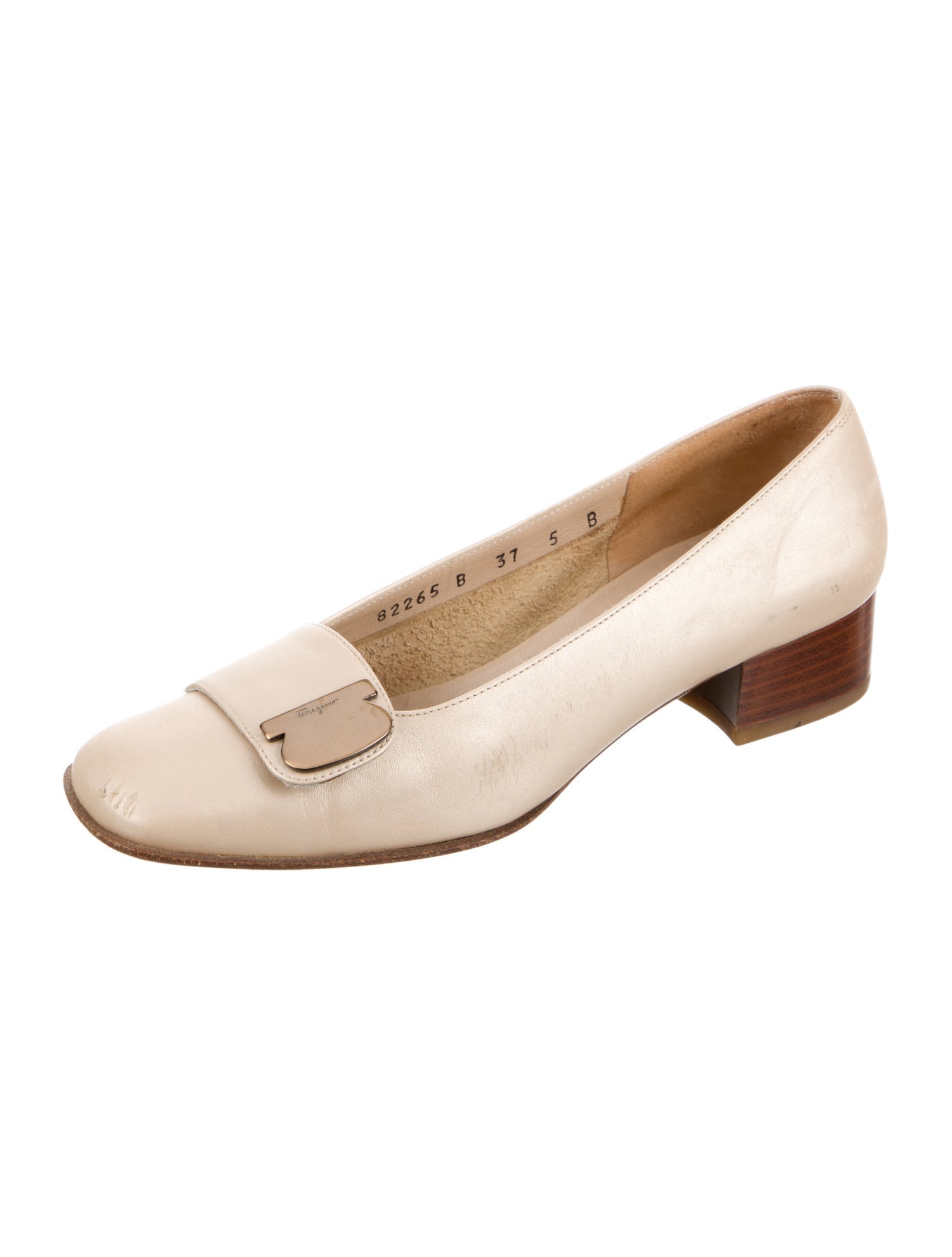 Salvatore Ferragamo Leather Bow Accents Pumps