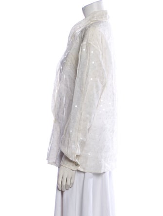 Salvatore Ferragamo Long Sleeve Button-Up Top