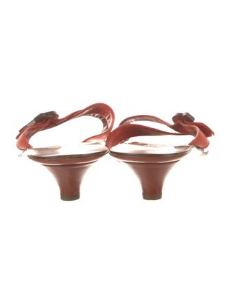 Salvatore Ferragamo Gancini Logo Leather Slides