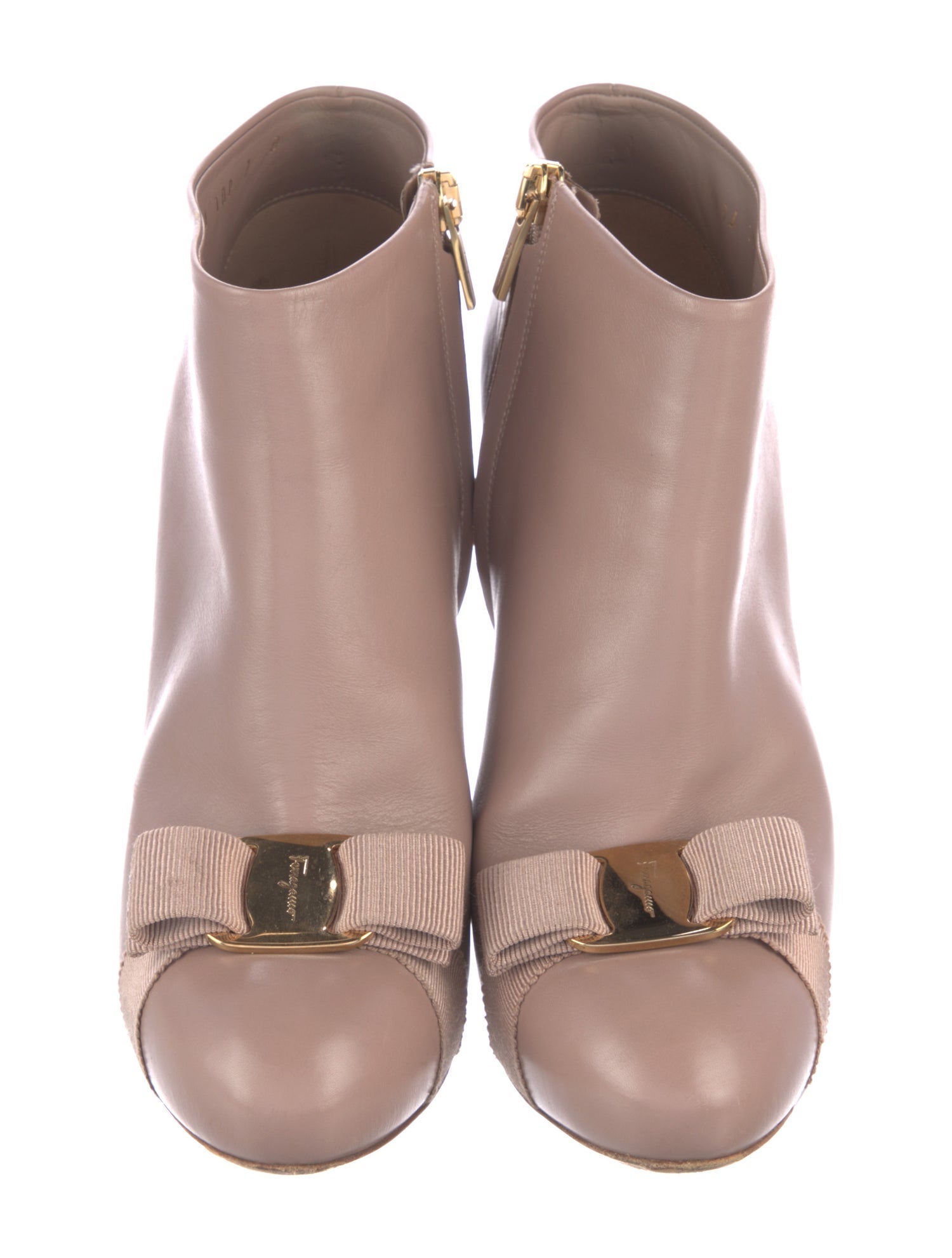 Salvatore Ferragamo Vara Bow Accent Leather Lace-Up Boots