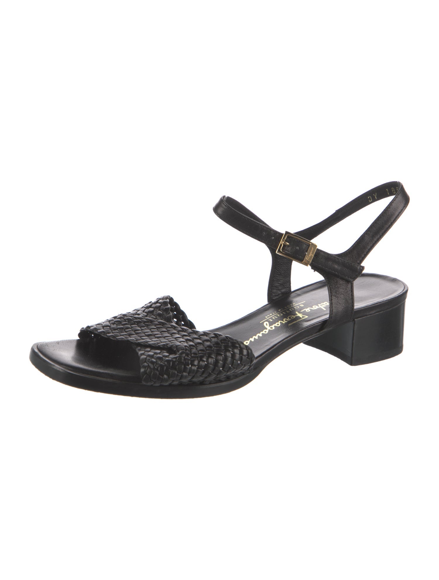 Salvatore Ferragamo Leather Braided Accents Slingback Sandals