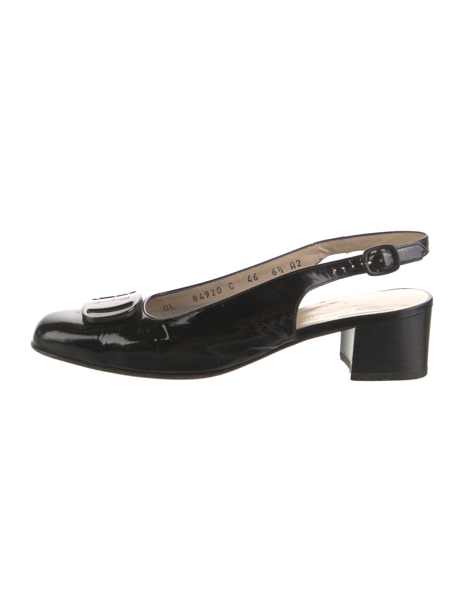 Salvatore Ferragamo Vara Bow Accent Patent Leather Slingback Pumps