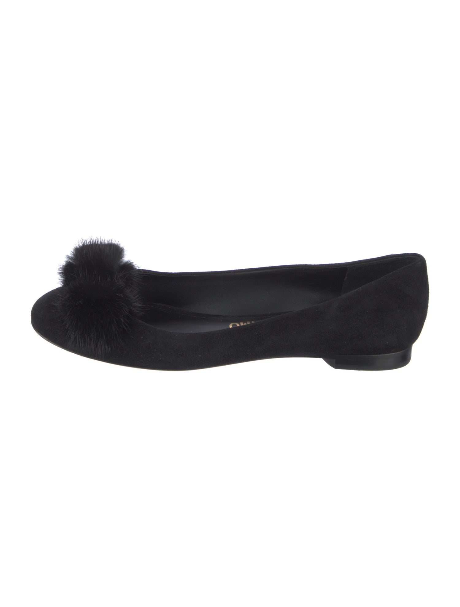 Salvatore Ferragamo Suede Fur Trim Flats