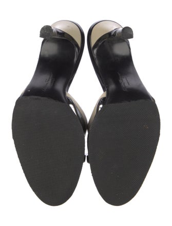 Salvatore Ferragamo Gancini Logo Patent Leather Slides