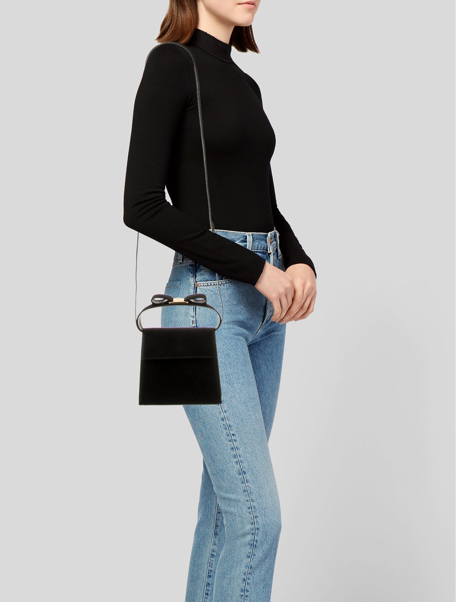 Salvatore Ferragamo Suede Top Handle Bag