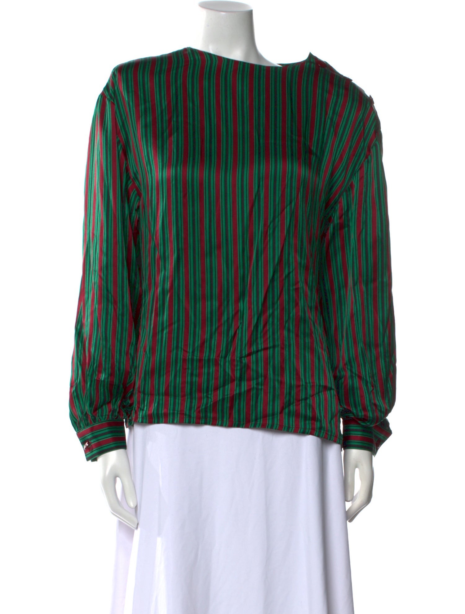 Salvatore Ferragamo Silk Striped Blouse