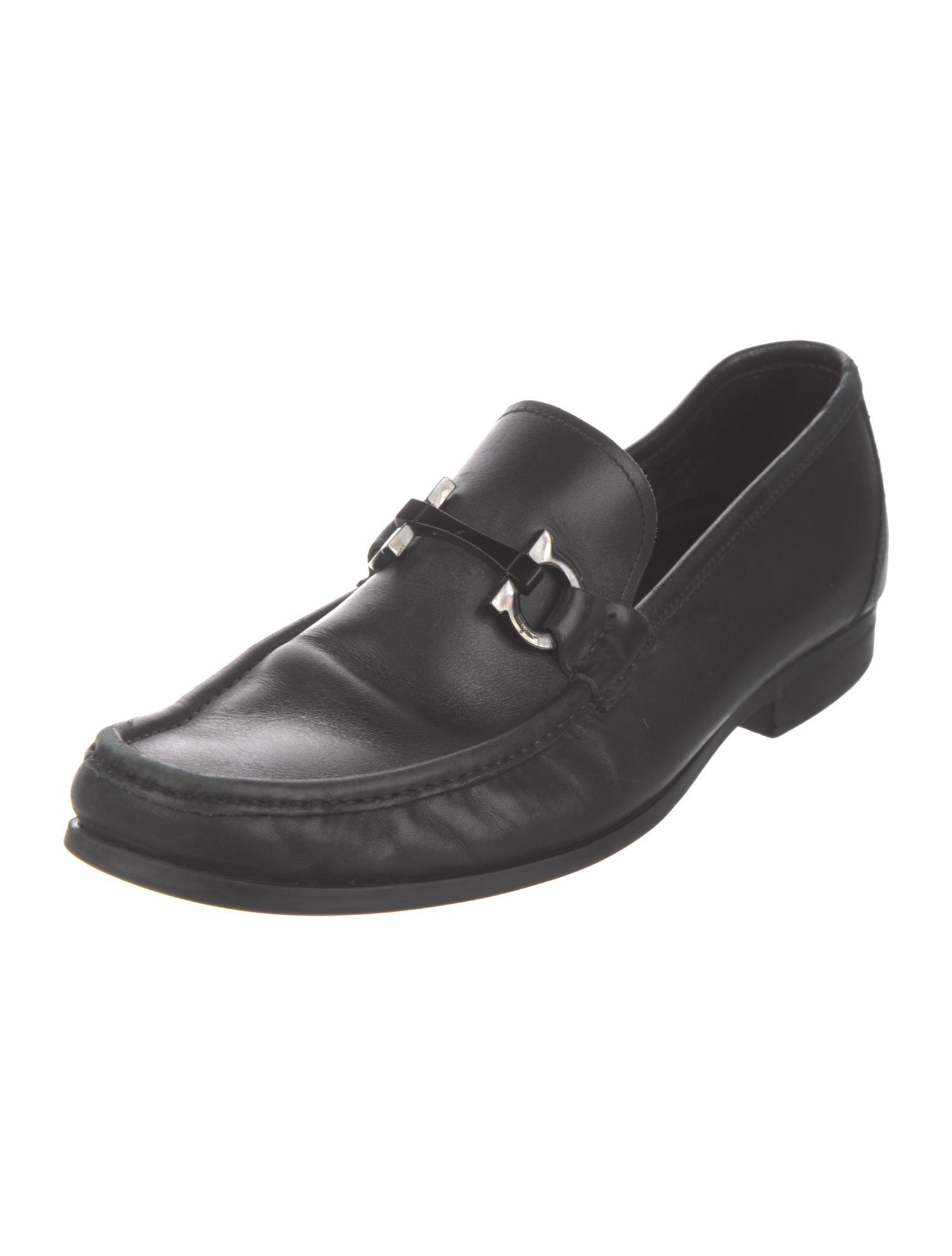 Salvatore Ferragamo Gancini Logo Leather Loafers