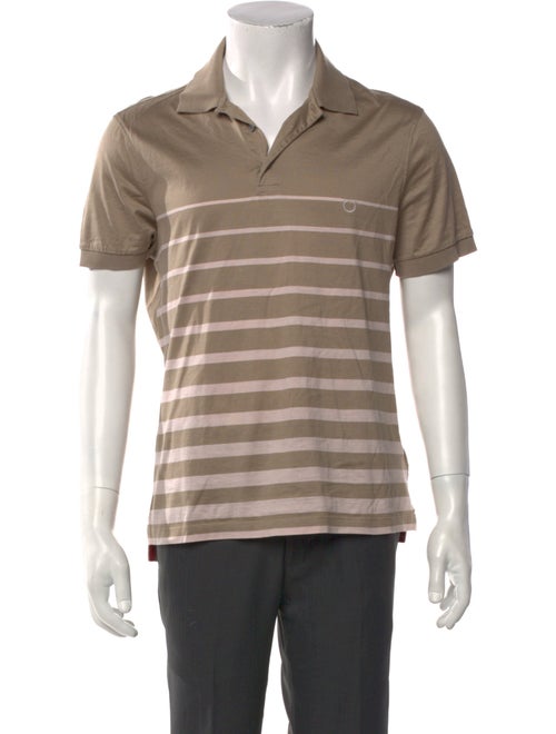 Salvatore Ferragamo Striped Collar Polo Shirt