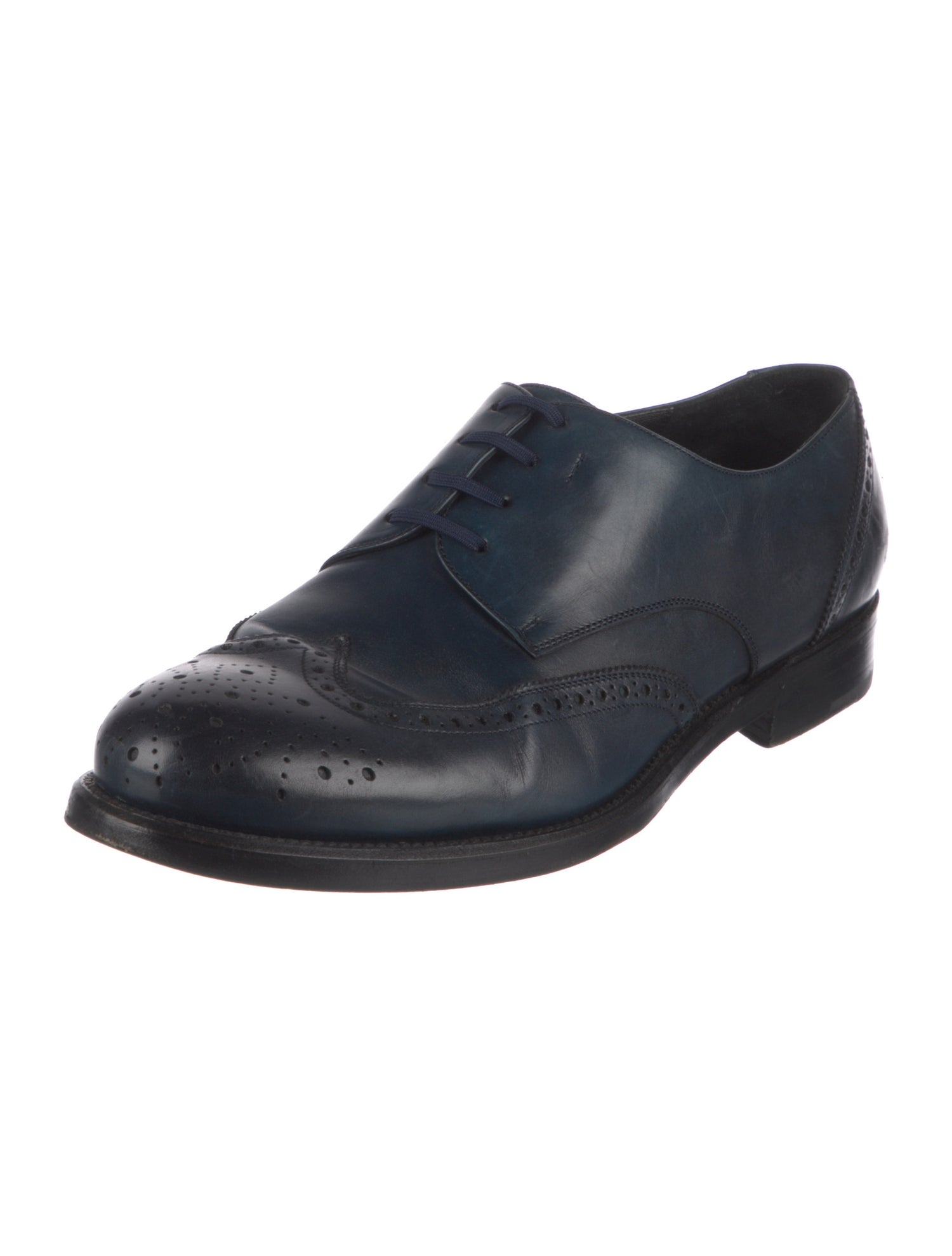 Salvatore Ferragamo Leather Eyelet Trim Brogues