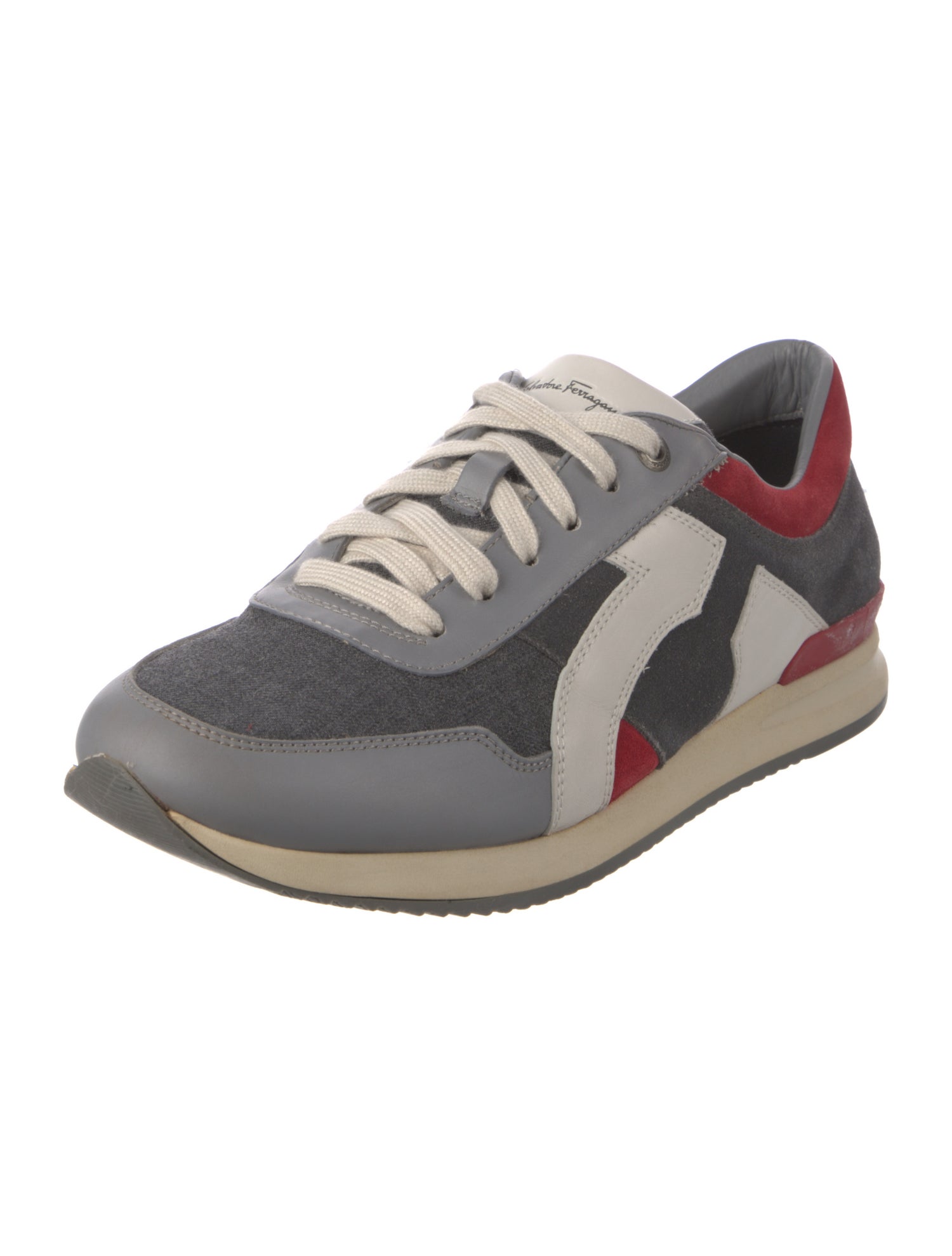 Salvatore Ferragamo Suede Printed Athletic Sneakers