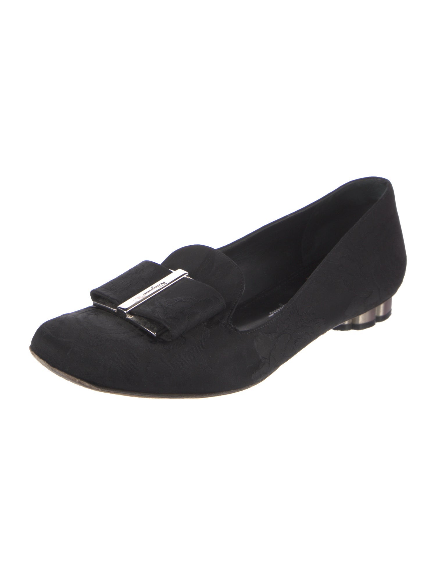 Salvatore Ferragamo Vara Bow Accent Satin Loafers