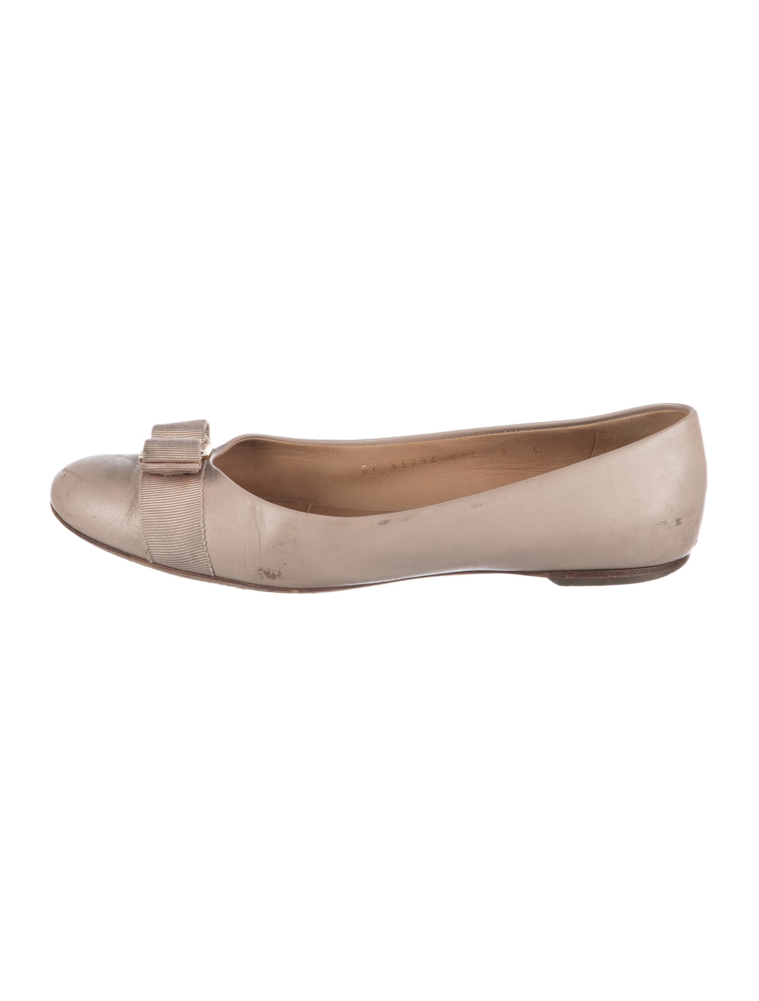 Salvatore Ferragamo Vara Bow Accent Leather Ballet Flats