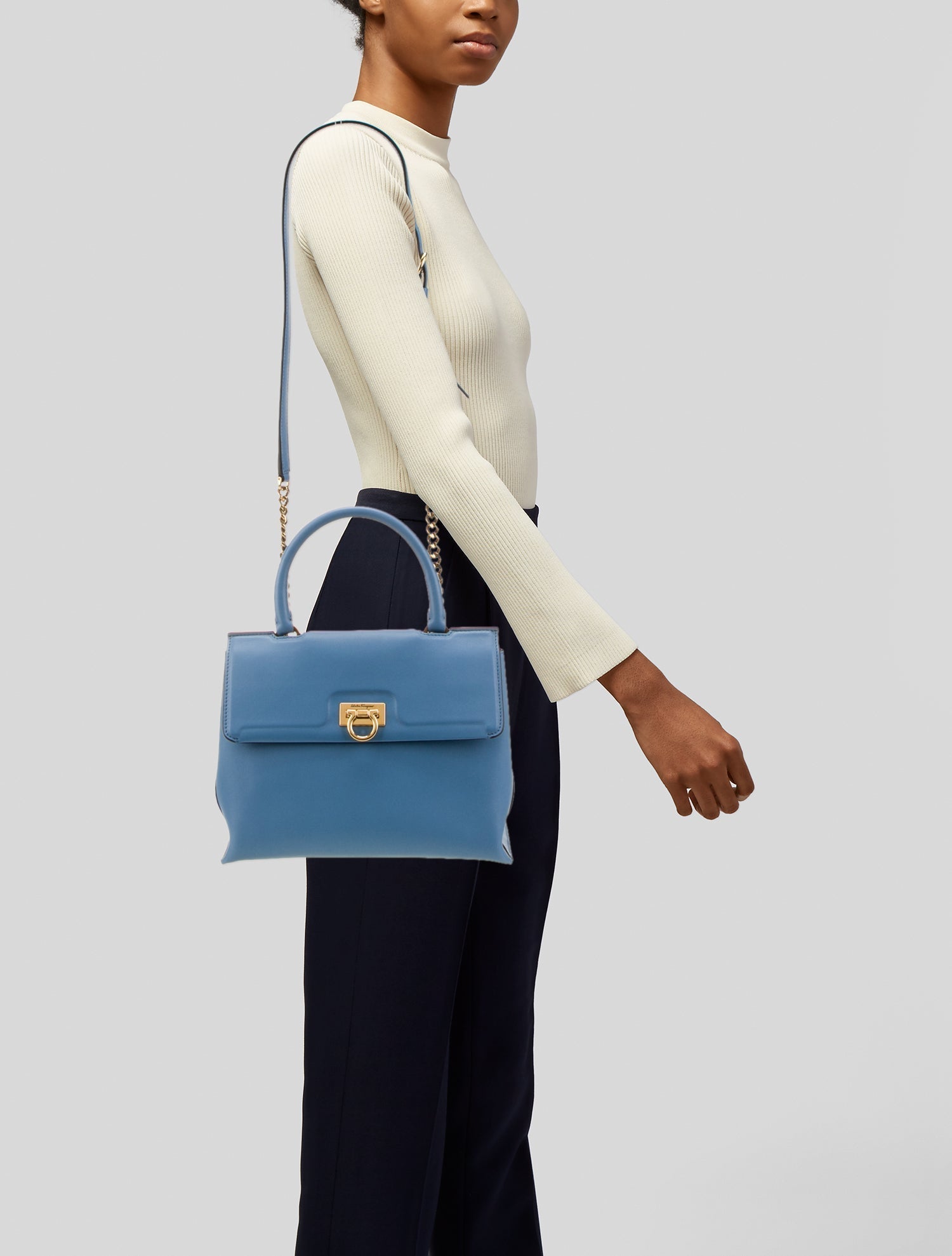 Salvatore Ferragamo Leather Top Handle Bag