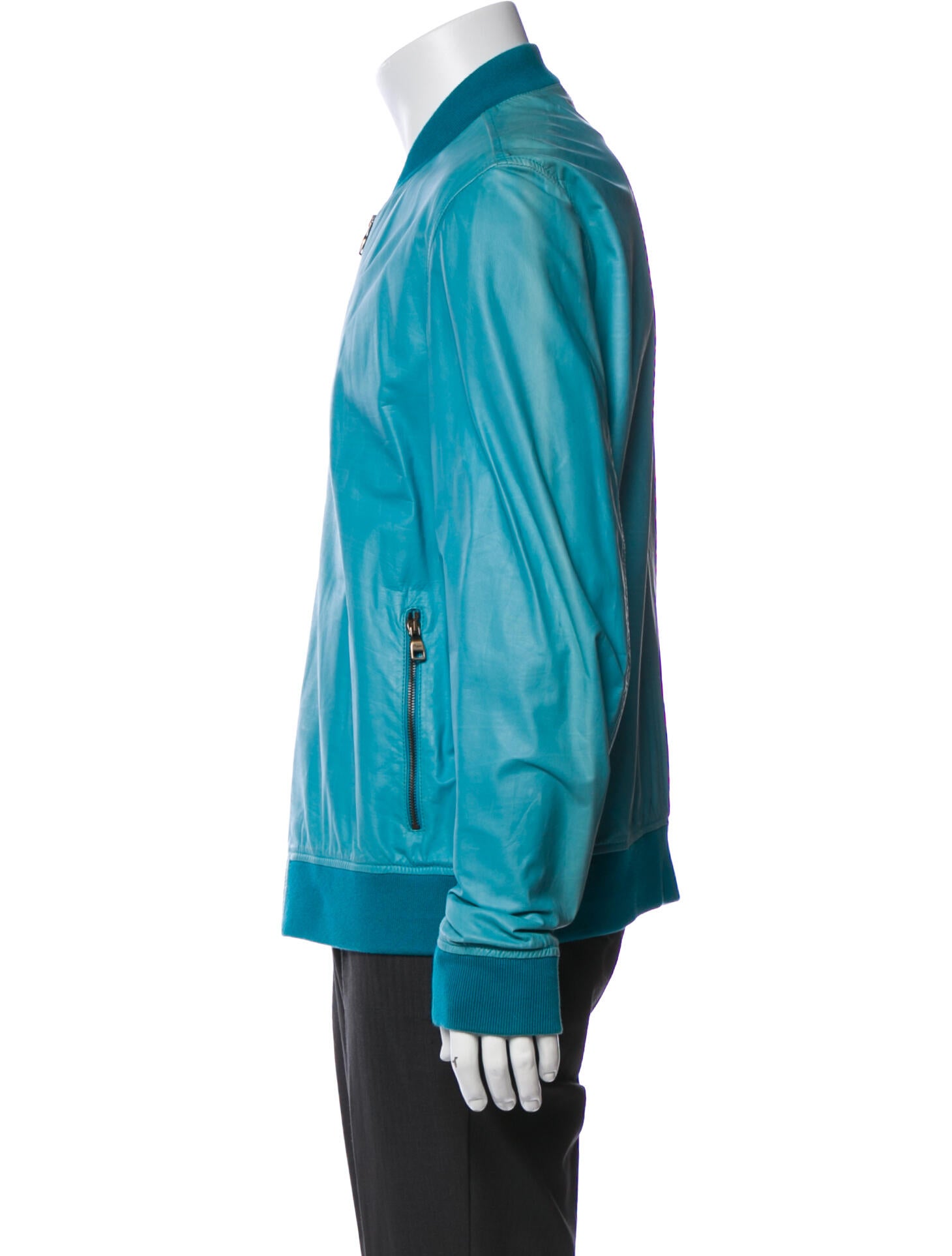 Salvatore Ferragamo Calf Leather Bomber Jacket