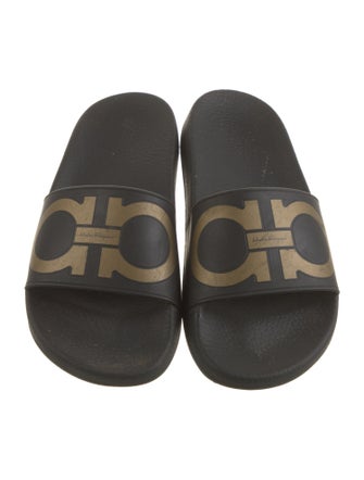 Salvatore Ferragamo Gancini Logo Rubber Slides