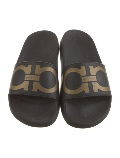 Salvatore Ferragamo Gancini Logo Rubber Slides