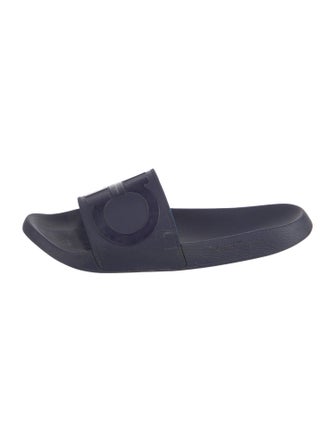 Salvatore Ferragamo Gancini Logo Rubber Slides