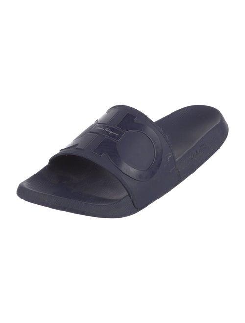 Salvatore Ferragamo Gancini Logo Rubber Slides